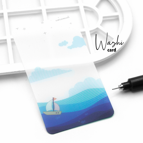 Shades of the sea washi card