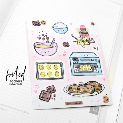 Choco chip lover foil stickers, hand painted