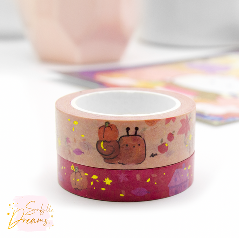 Fall breeze, autumn leaves washi set of 2, hand painted| LIMITED STOCK!
