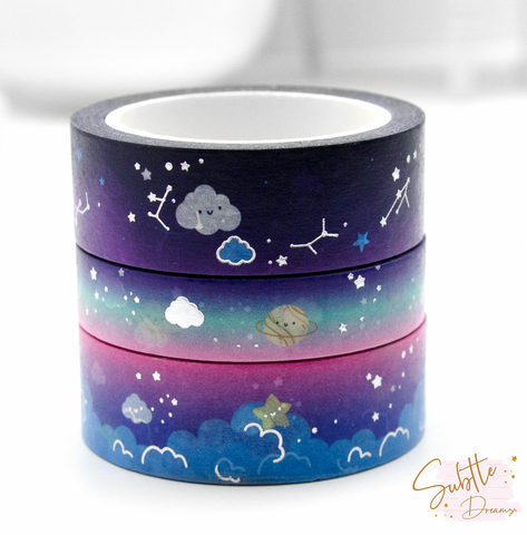 Outer space, cloud washi - LOW STOCK!