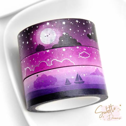 Midnight sailing, cloud washi set of 3| LIMITED STOCK!