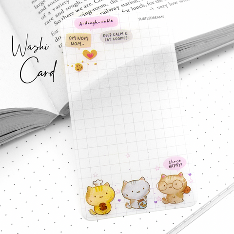 Kitties and cookies washi card | LIMITED STOCK!
