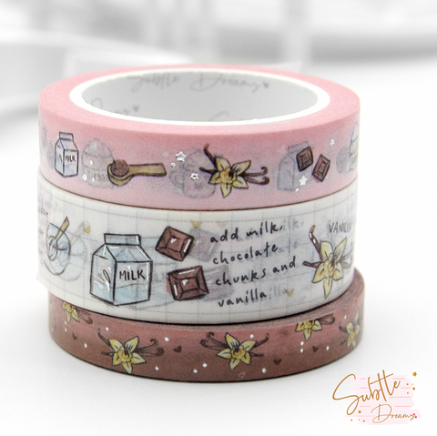 Hot cocoa recipe washi, hand painted | LIMITED STOCK!