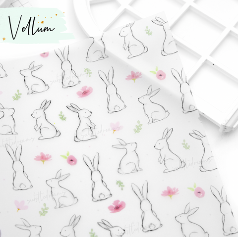 Some bunnly loves me, hand painted vellum - LOW STOCK!