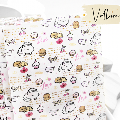Bake the world a better place, hand painted vellum - LOW STOCK!