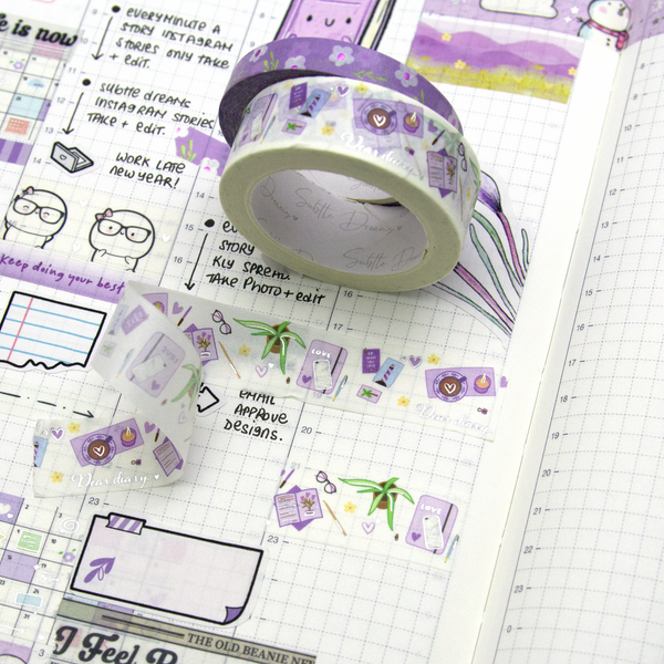Dear Diary washi, planner girl washi vol.2, lilac hill