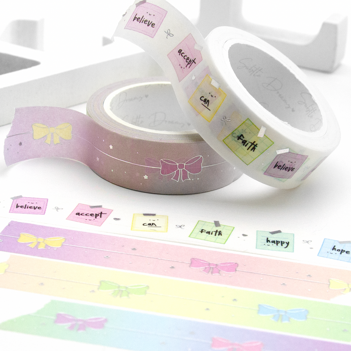 Timetable Bows Notes Just bows rainbow washi Vol.8, motivational, sticky notes โ Subtle ...