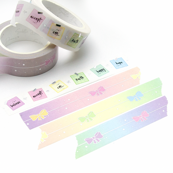 Just bows rainbow washi Vol.8, motivational, sticky notes