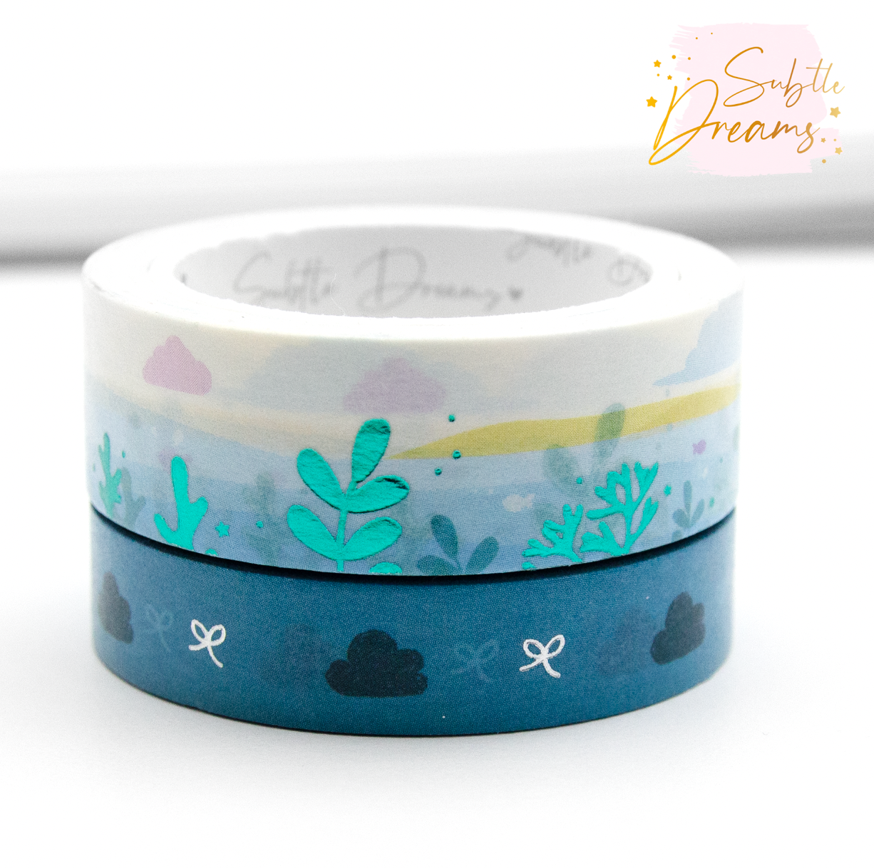 Let the sea set you free washi, teal foil, water, ocean