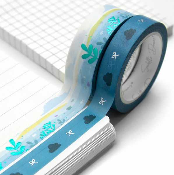 Let the sea set you free washi, teal foil, water, ocean