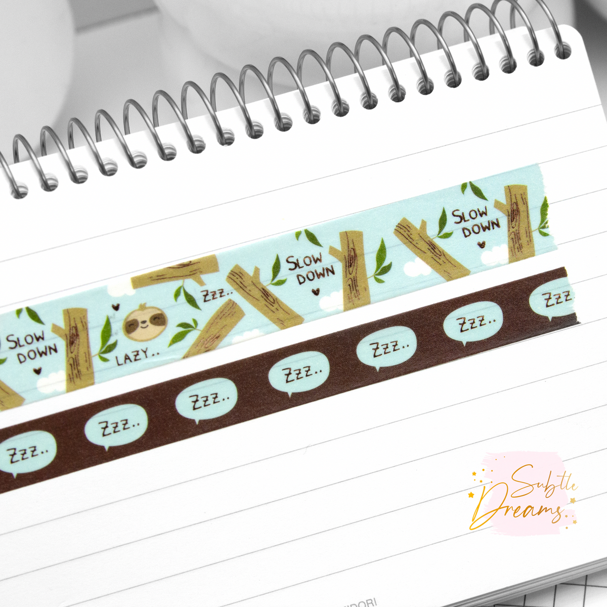 Slow down-sloth washi – Subtle Dreams Co