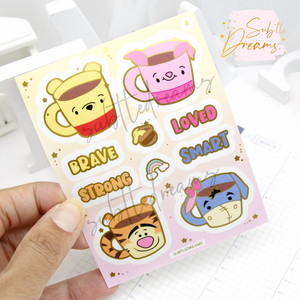 Pooh bear and friends foil stickers