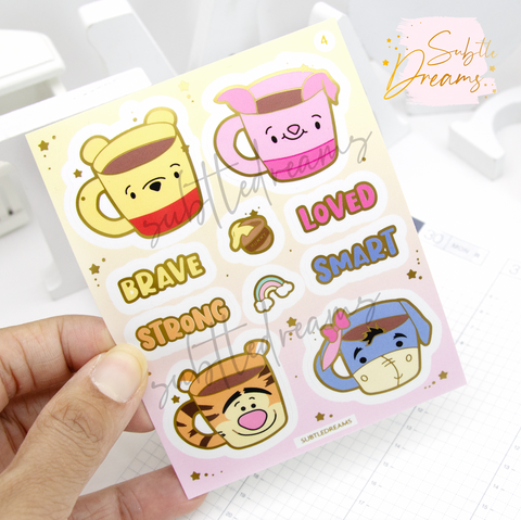 Pooh bear and friends foil stickers