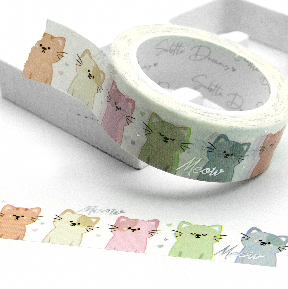 Purr-ty please, cat washi – Subtle Dreams Co