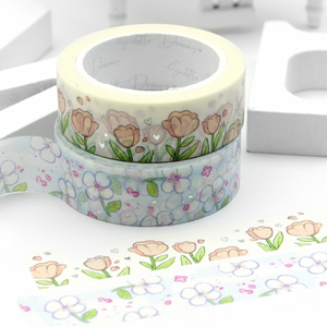 Garden of dreams, hand painted floral washi