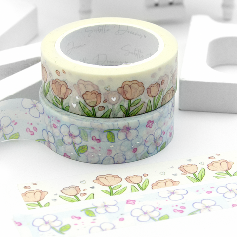 Garden of dreams, hand painted floral washi