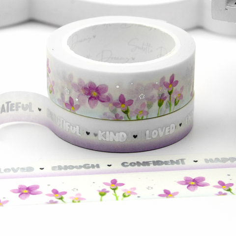 Violet bliss hand painted flower washi, purple