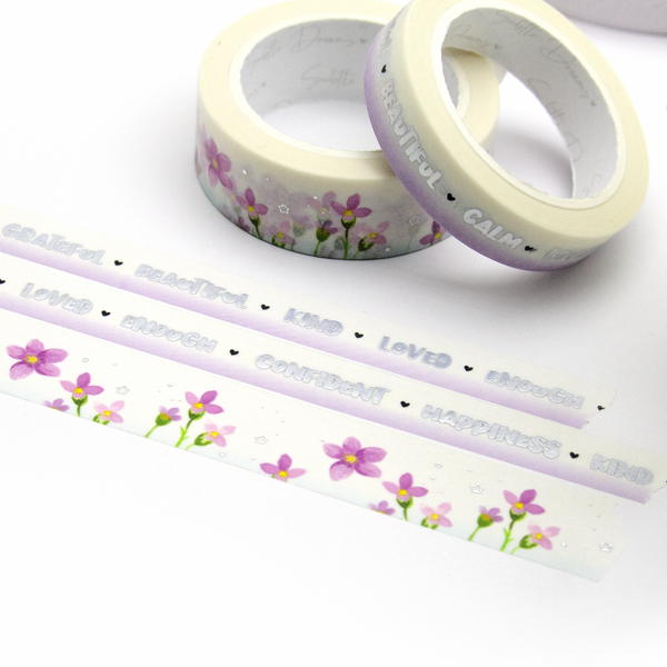 Violet bliss hand painted flower washi, purple