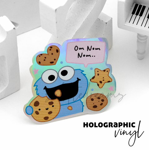 Cookie holographic weatherproof Vinyl die cut sticker