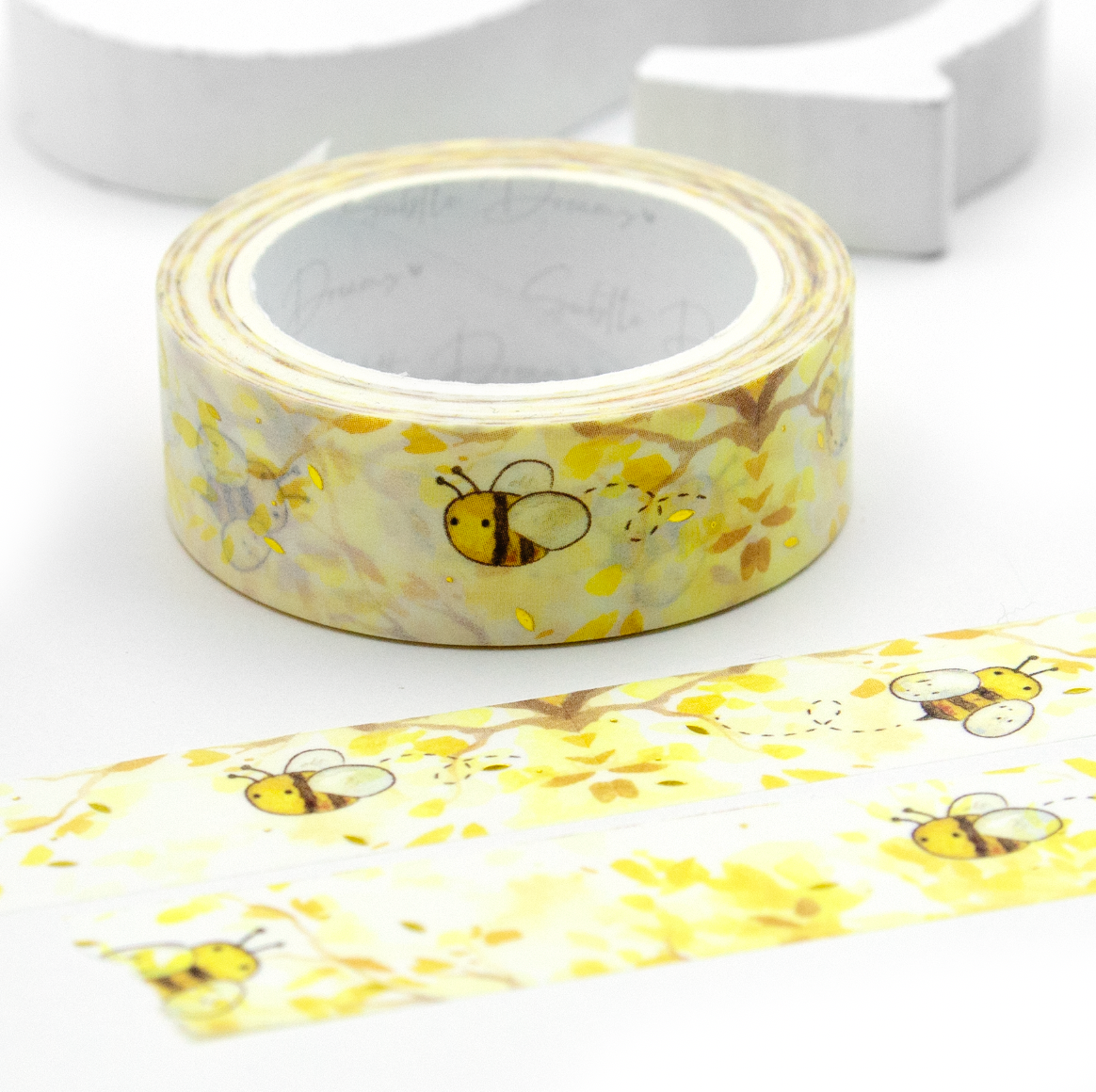 Honey bee washi, hand painted