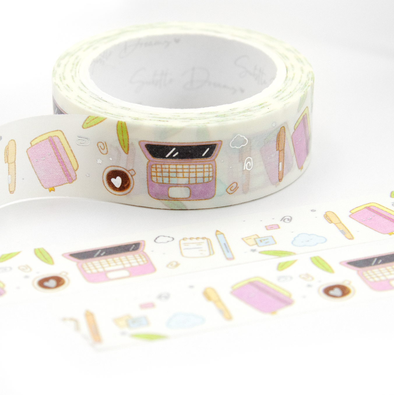 Hustle mode, work desk washi, daily planner