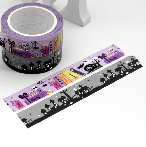 Spooky novels, book genre washi Vol.8, bookshelf, halloween haunted houses