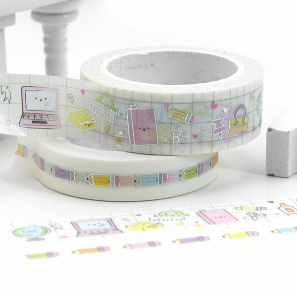 Back to School washi vol.2, B2S  grid washi, planner girl washi