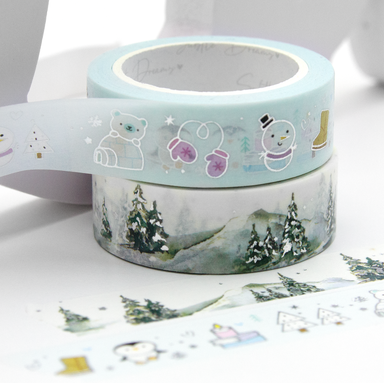 Snow cute washi, Winter washi