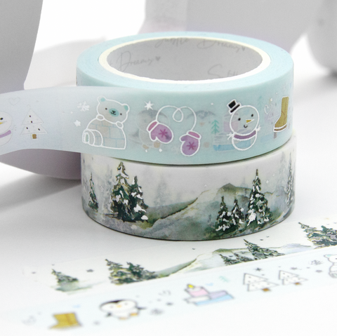 Snow cute washi, Winter washi