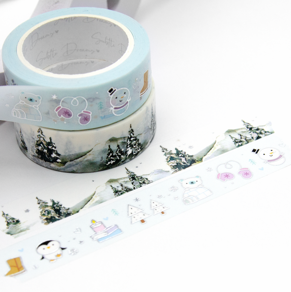 Snow cute washi, Winter washi