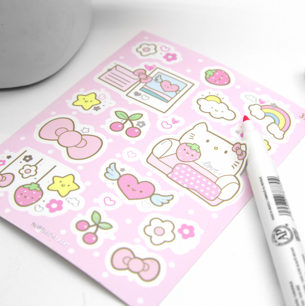 Kawaii kitty foiled stickers