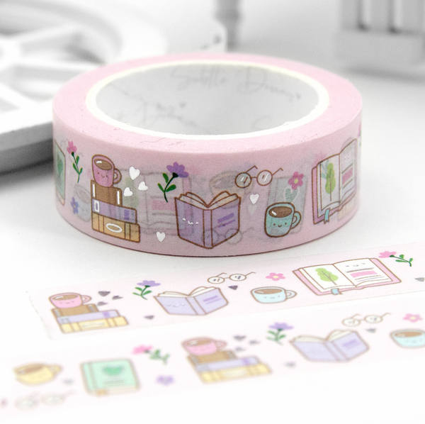 Serene moments washi, coffee and books