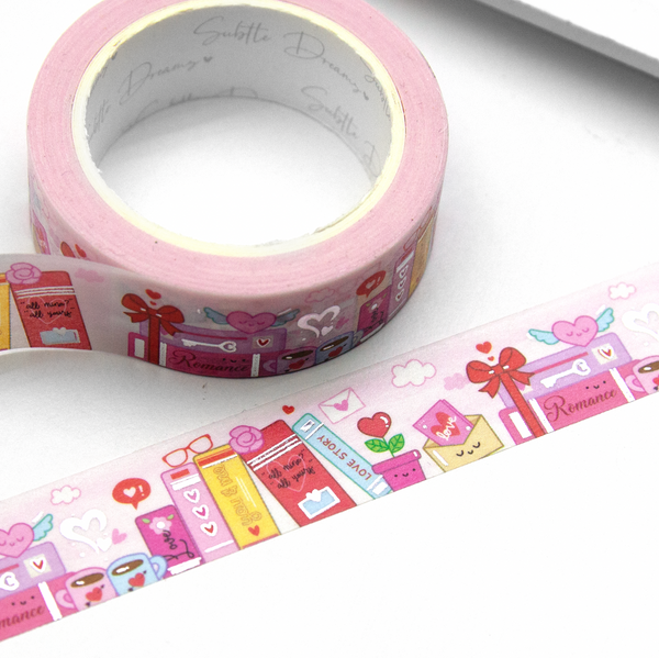 Romance novels, revamped book genre washi Vol.10, bookshelf