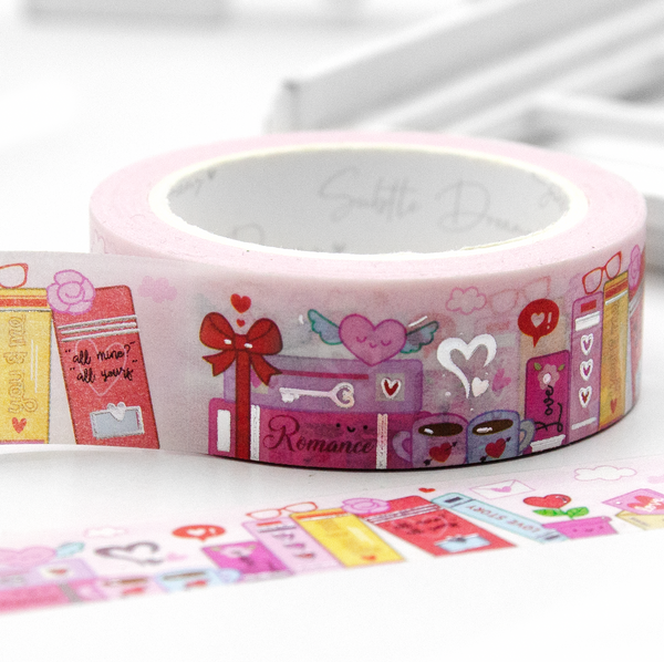 Romance novels, revamped book genre washi Vol.10, bookshelf