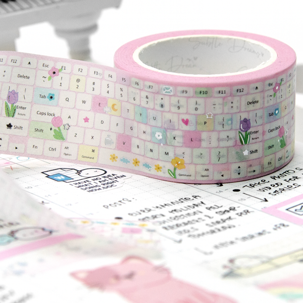 Keyboard washi Vol.1, floral, spring wide washi, Limit 1/order