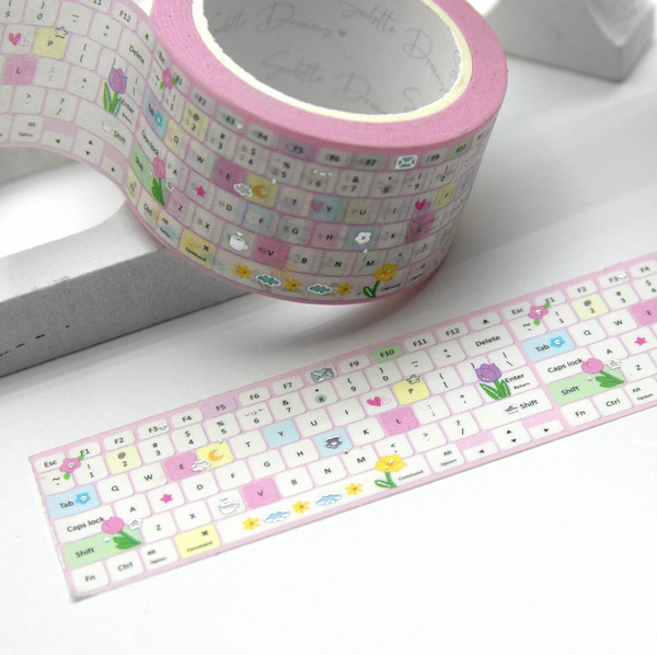 Keyboard washi Vol.1, floral, spring wide washi, Limit 1/order