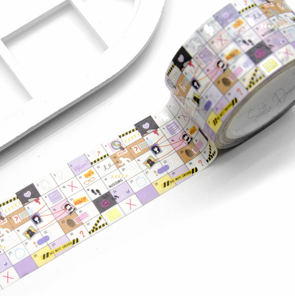 Planner girl grid washi Vol.3, crime/thriller book genre wide washi- Limit 1/order
