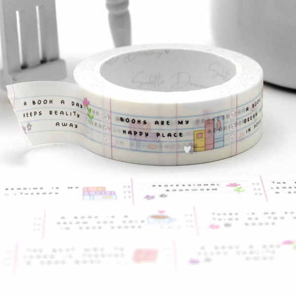 Books are my happy place, quotes planner washi tape, book lover, reading