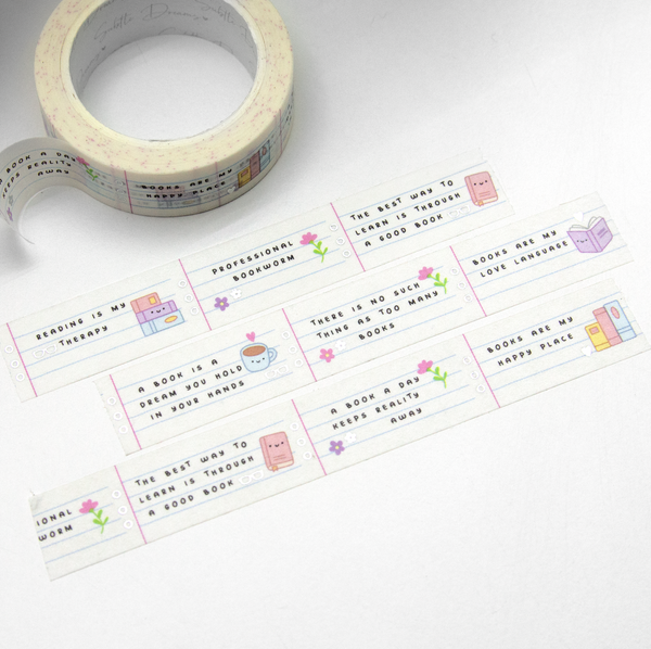 Books are my happy place, quotes planner washi tape, book lover, reading