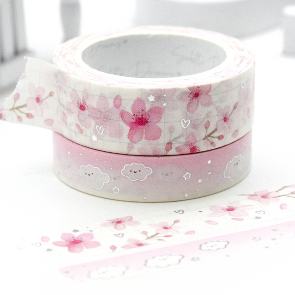 A quiet kind of beautiful washi, florals, Sugar Blush