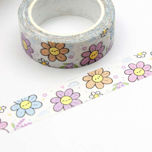 Tiny blooms hand sketched washi, flowers, Sugar Blush