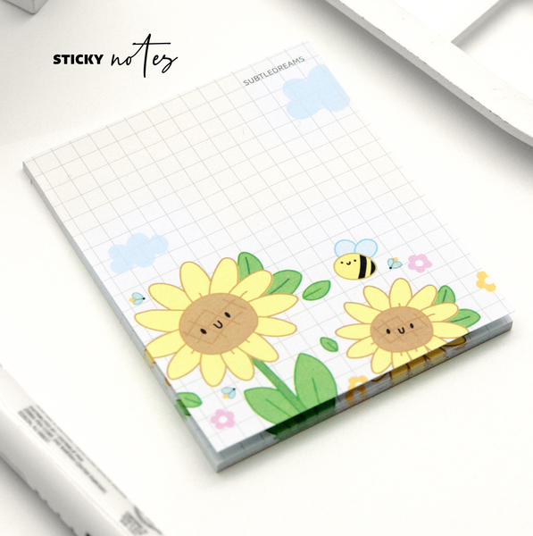 Sunshine in bloom, sunflower sticky notes