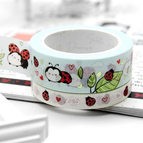 Flutter bug washi, lady bug hand painted planner washi tape