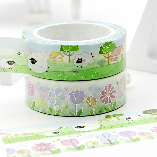 Countryside washi, cozy sheep barn vibes planner washi tape