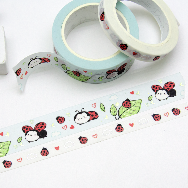 Flutter bug washi, lady bug hand painted planner washi tape