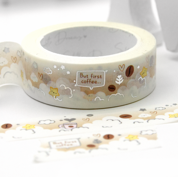 Caffeine in clouds, coffee cloud washi tape