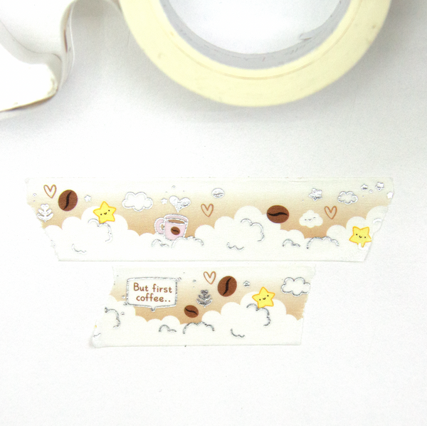 Caffeine in clouds, coffee cloud washi tape