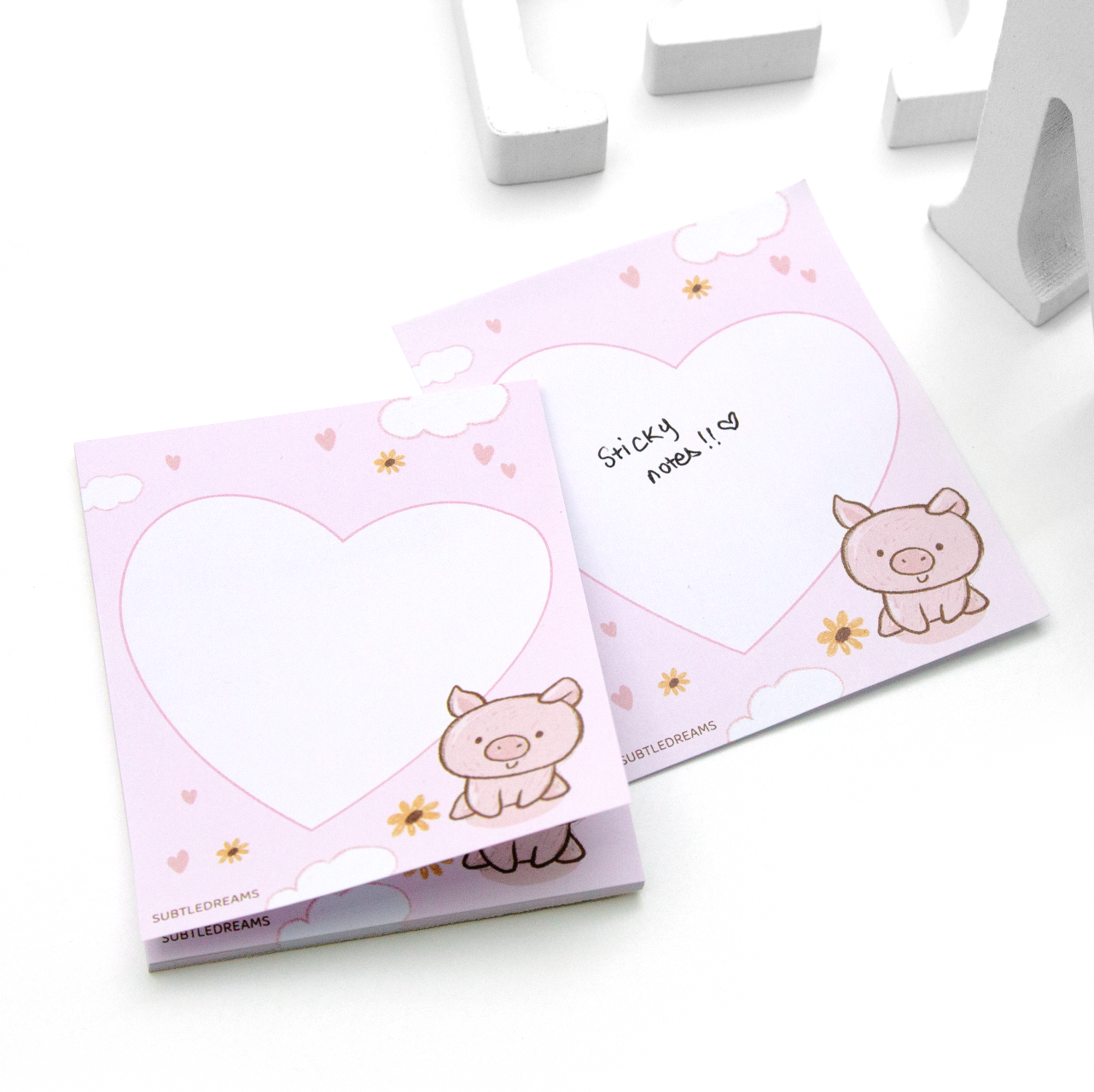 Little piggy, hand sketched pig sticky notes – Subtle Dreams Co