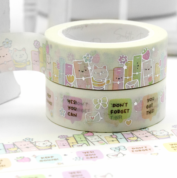 Motivational planner stack washi Vol.14, kitty, pastels