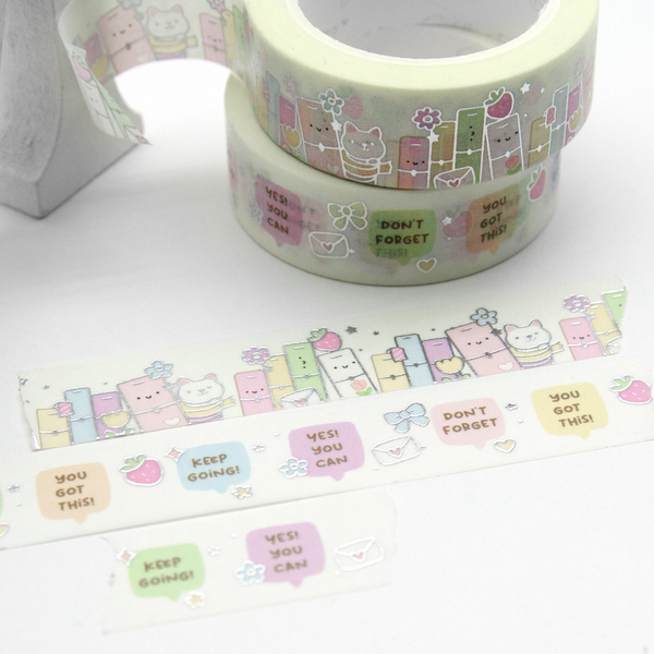 Motivational planner stack washi Vol.14, kitty, pastels
